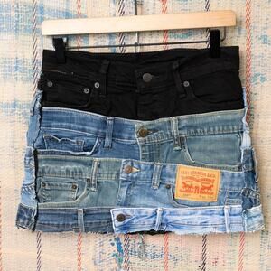 Custom upcycled patchwork skirt